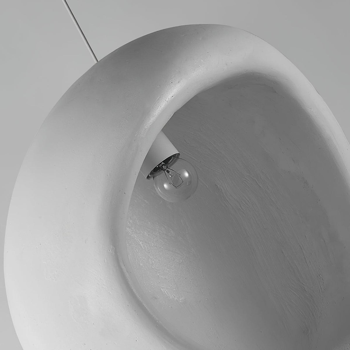 Seo hanglamp uit gips, organische druppelvorm, Wabi Sabi