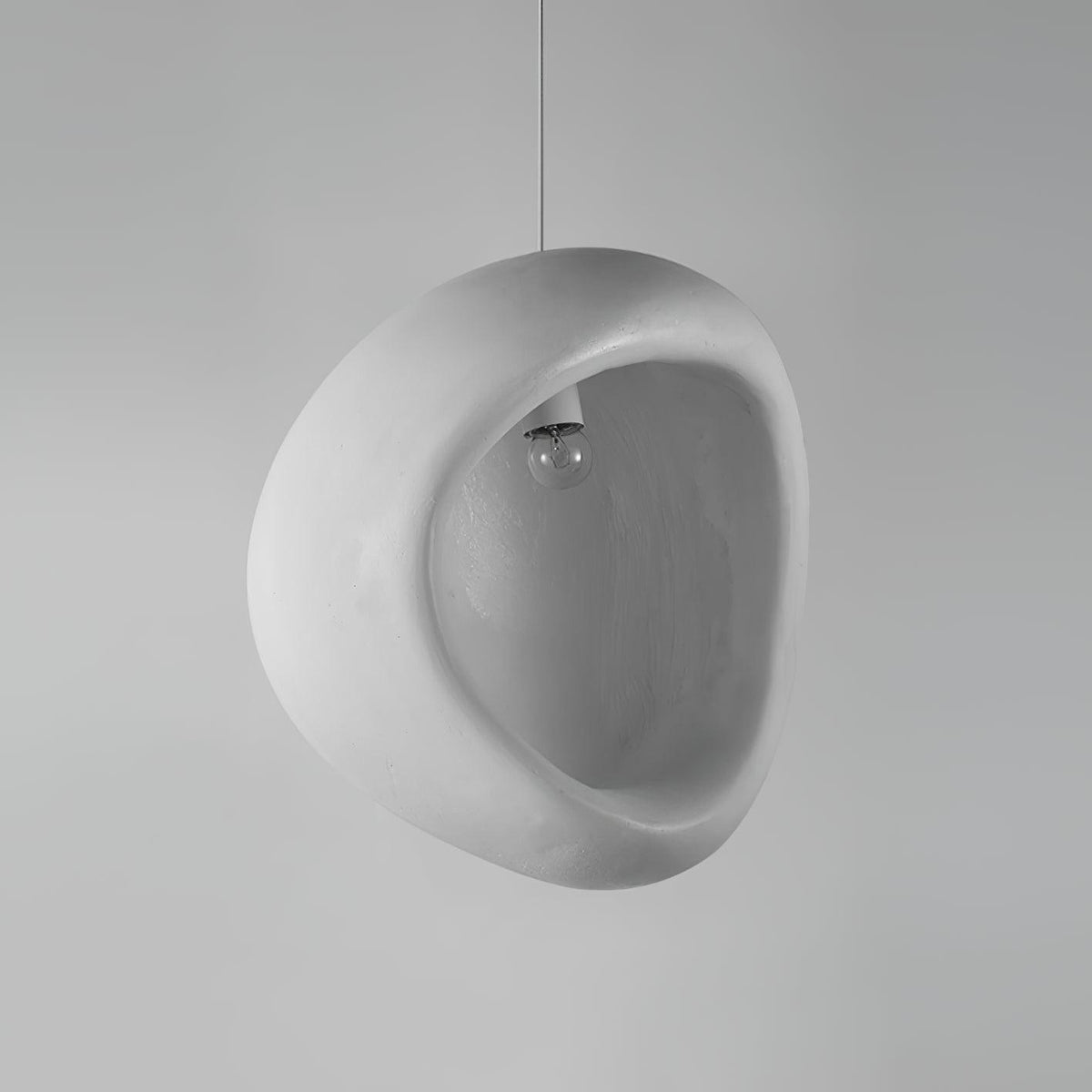 Seo hanglamp uit gips, organische druppelvorm, Wabi Sabi