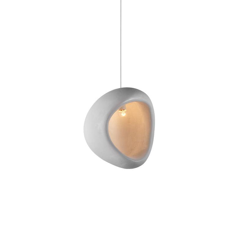 Seo hanglamp uit gips, organische druppelvorm, Wabi Sabi