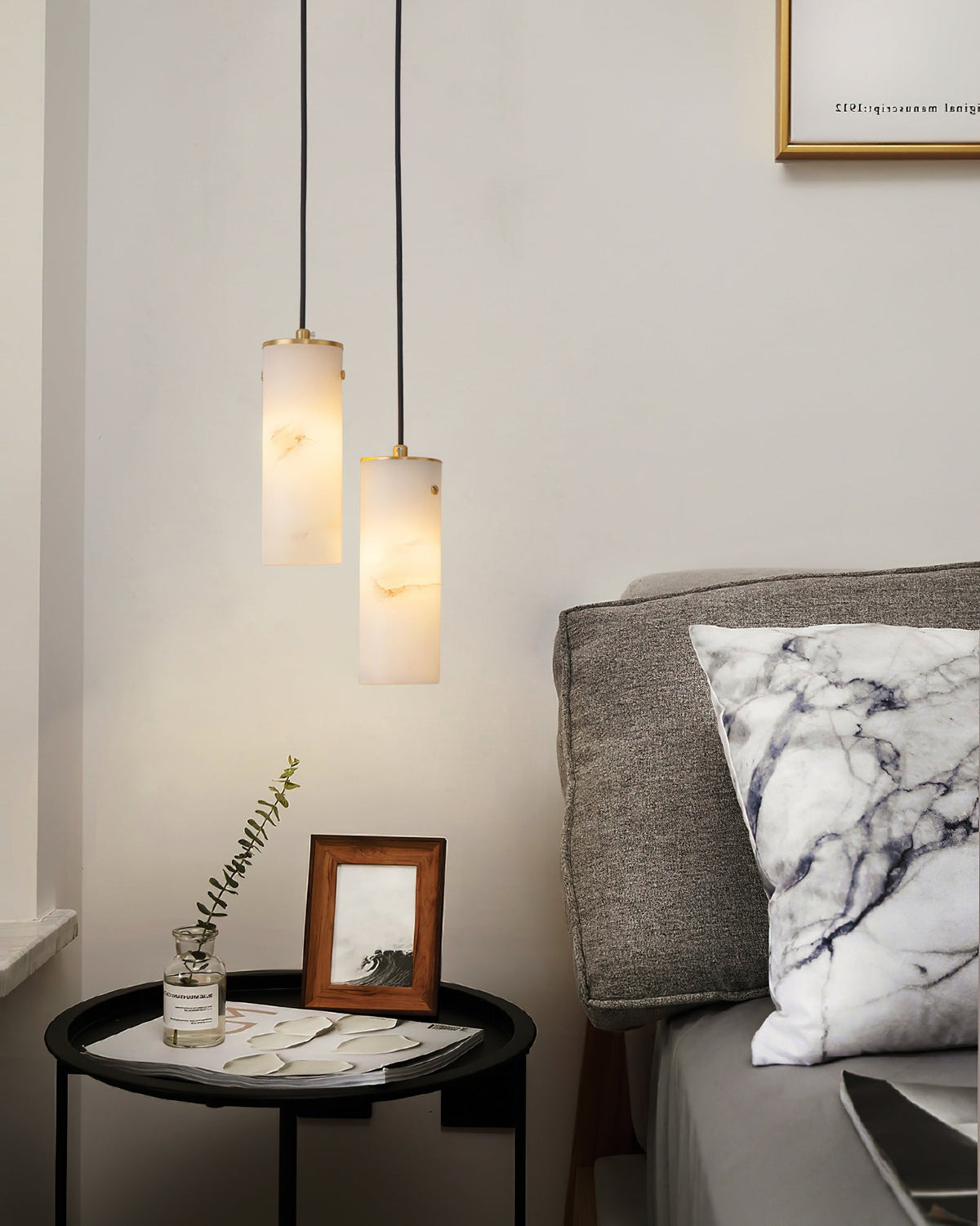Lyvina verticale hanglamp van albast