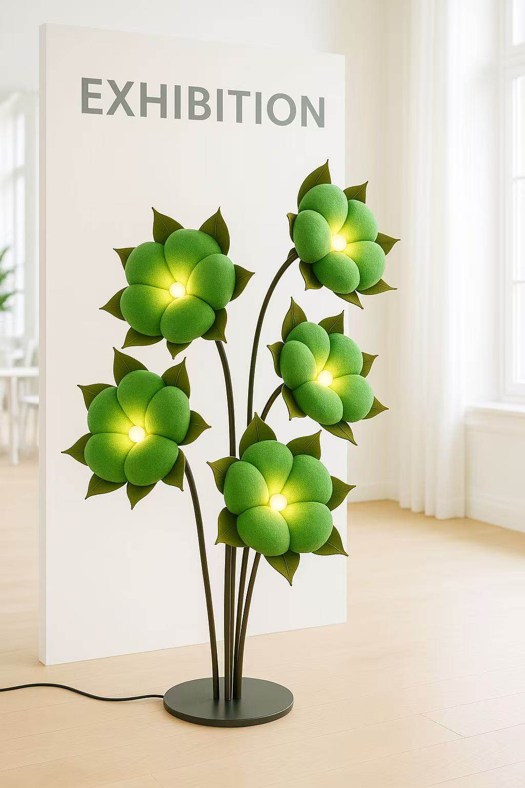 Sylvianne Groene Bloemblaad vloerlamp