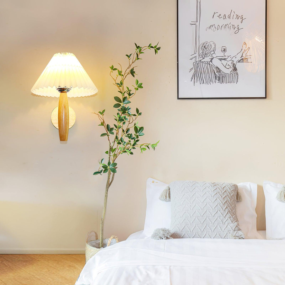 Elvivelle Moderne wandlamp van eikenhout