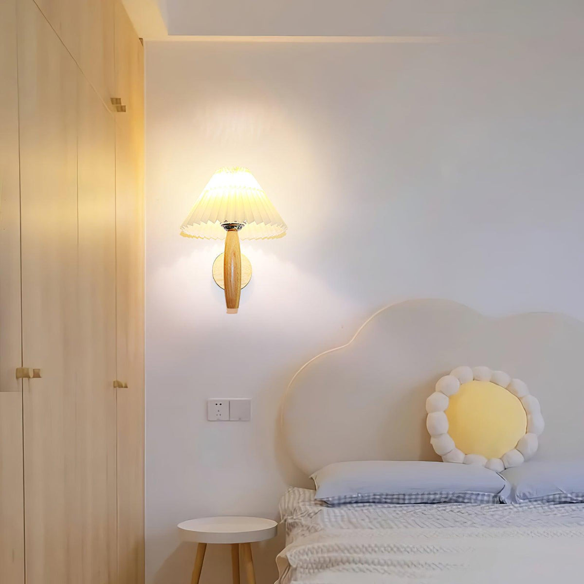 Elvivelle Moderne wandlamp van eikenhout