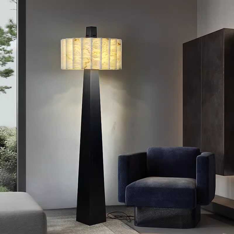 Wolve vloerlamp van albast