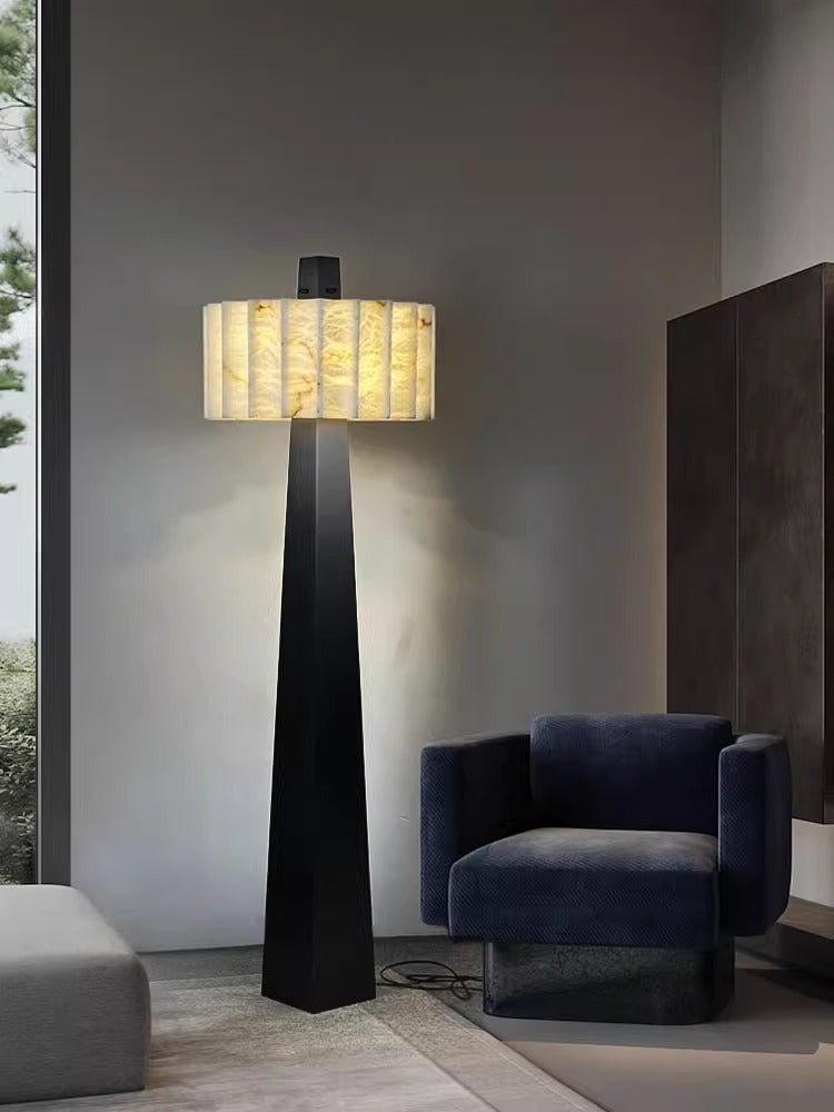 Wolve vloerlamp van albast