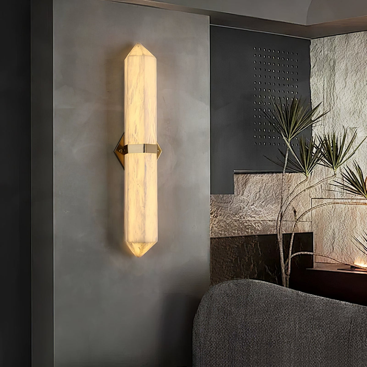 Albiaya wandlamp albast messing voor slaapkamer