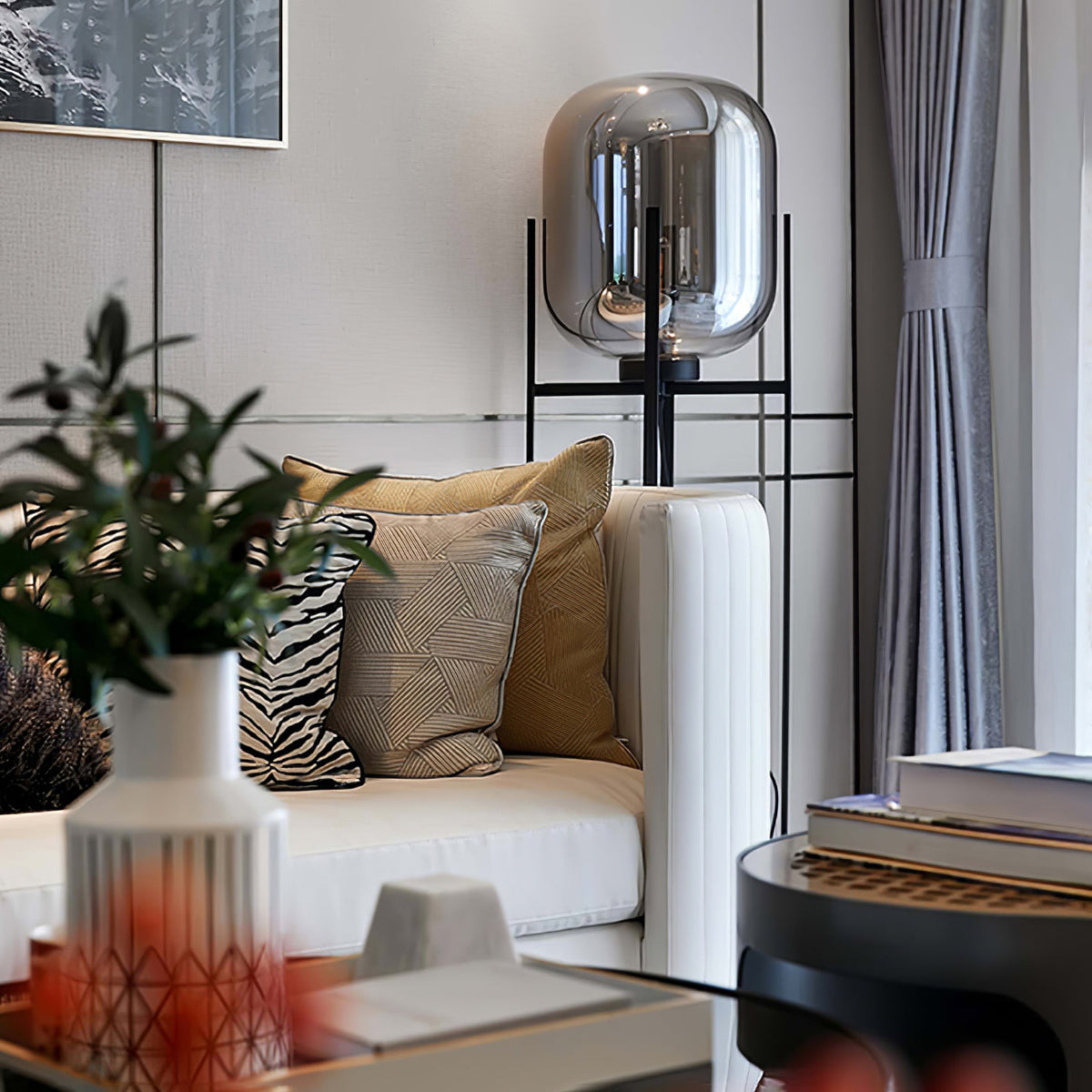 Liorivelia industriële vloerlamp van glas