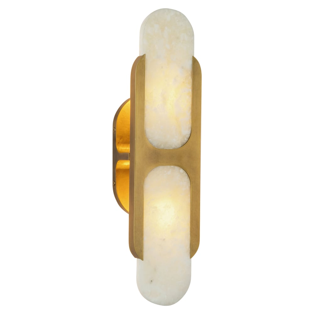 Ulthaora dubbele bollen wandlamp in albast