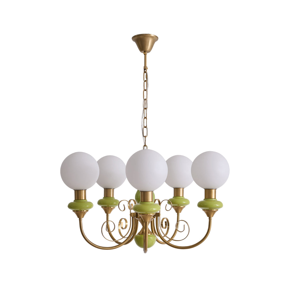 Evsolia kroonluchter van groen onyx glas