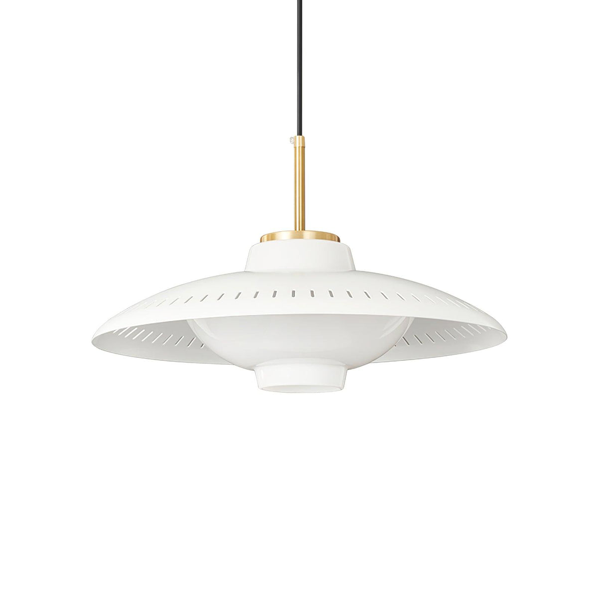 Evelo hanglamp van glas met opalglas en brede kap in klassieke stijl