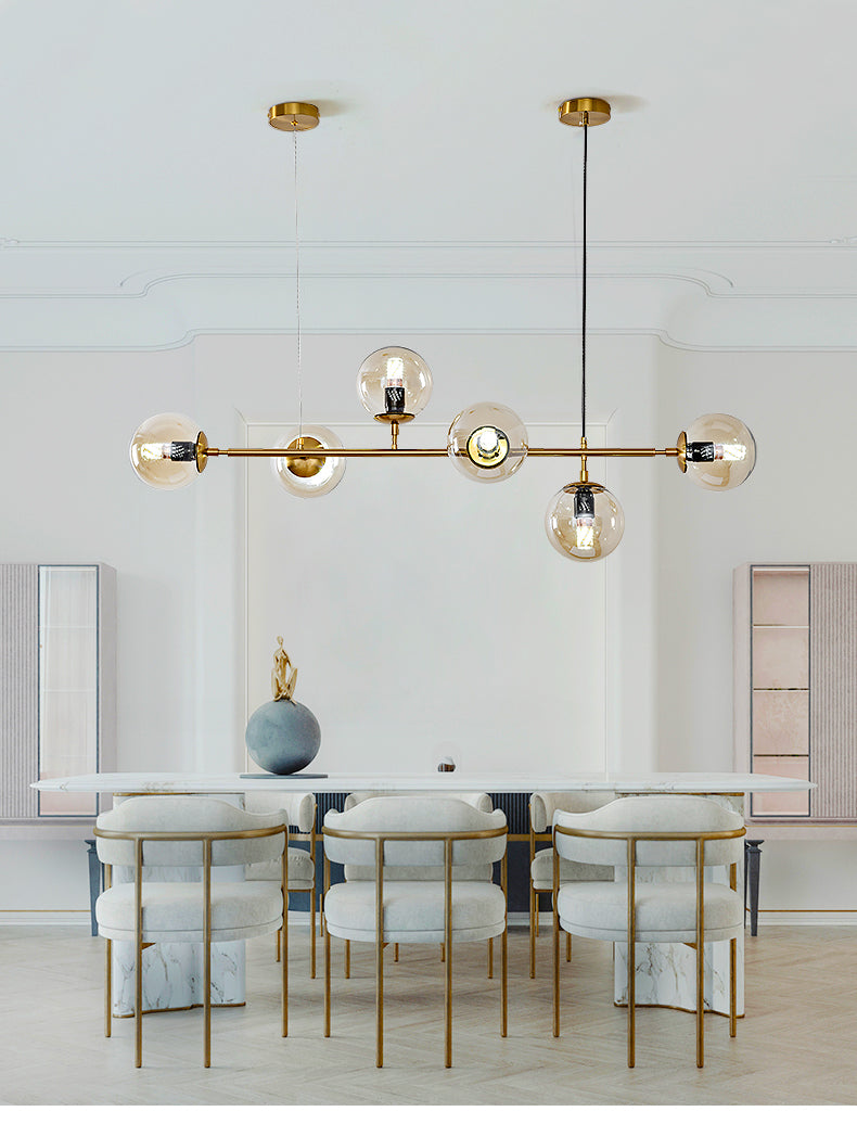 Yorvin hanglamp orb messing glas voor woonkamer
