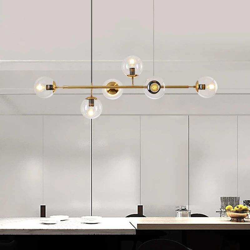 Yorvin hanglamp orb messing glas voor woonkamer