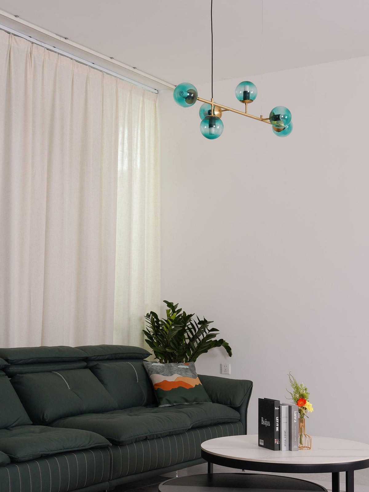 Yorvin hanglamp orb messing glas voor woonkamer