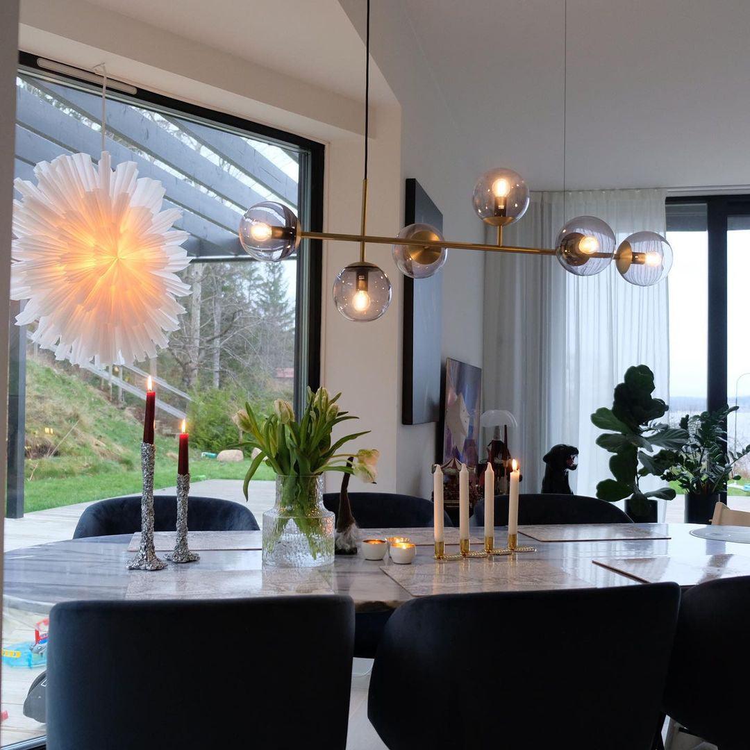 Yorvin hanglamp orb messing glas voor woonkamer