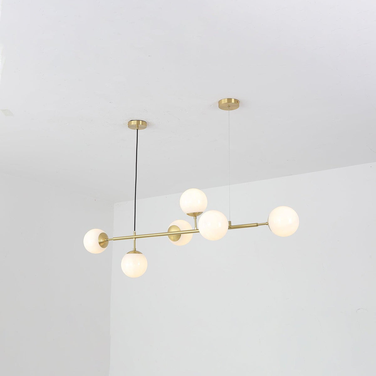Yorvin hanglamp orb messing glas voor woonkamer