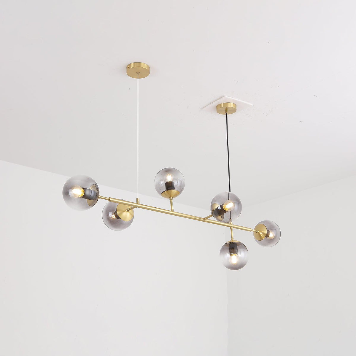 Yorvin hanglamp orb messing glas voor woonkamer