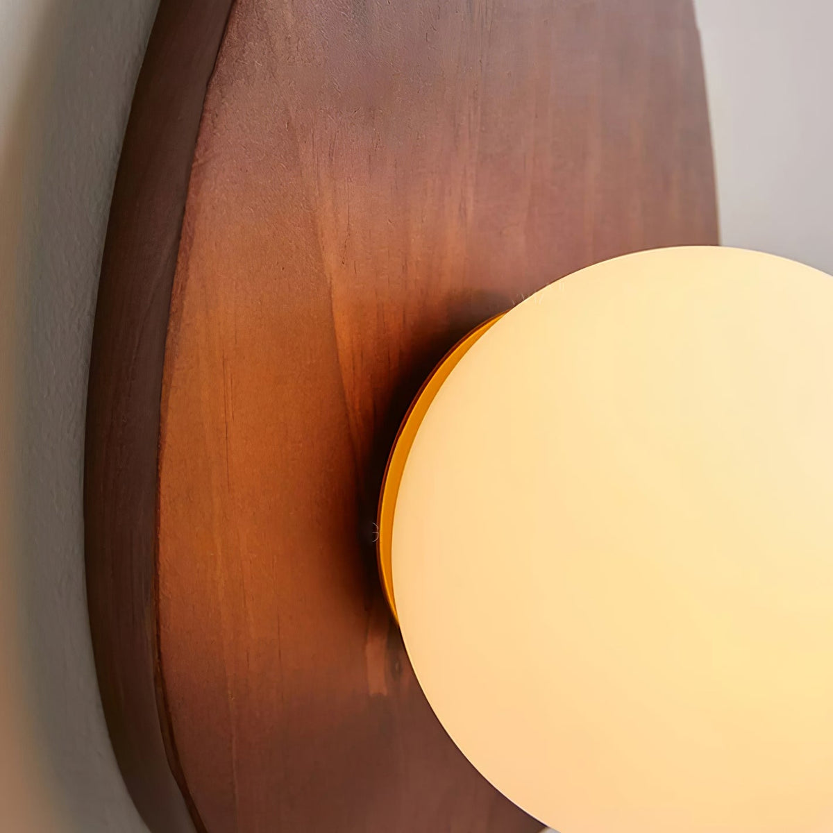 Aldiniella Premium Noordse kunst walnoothout glas wandlamp