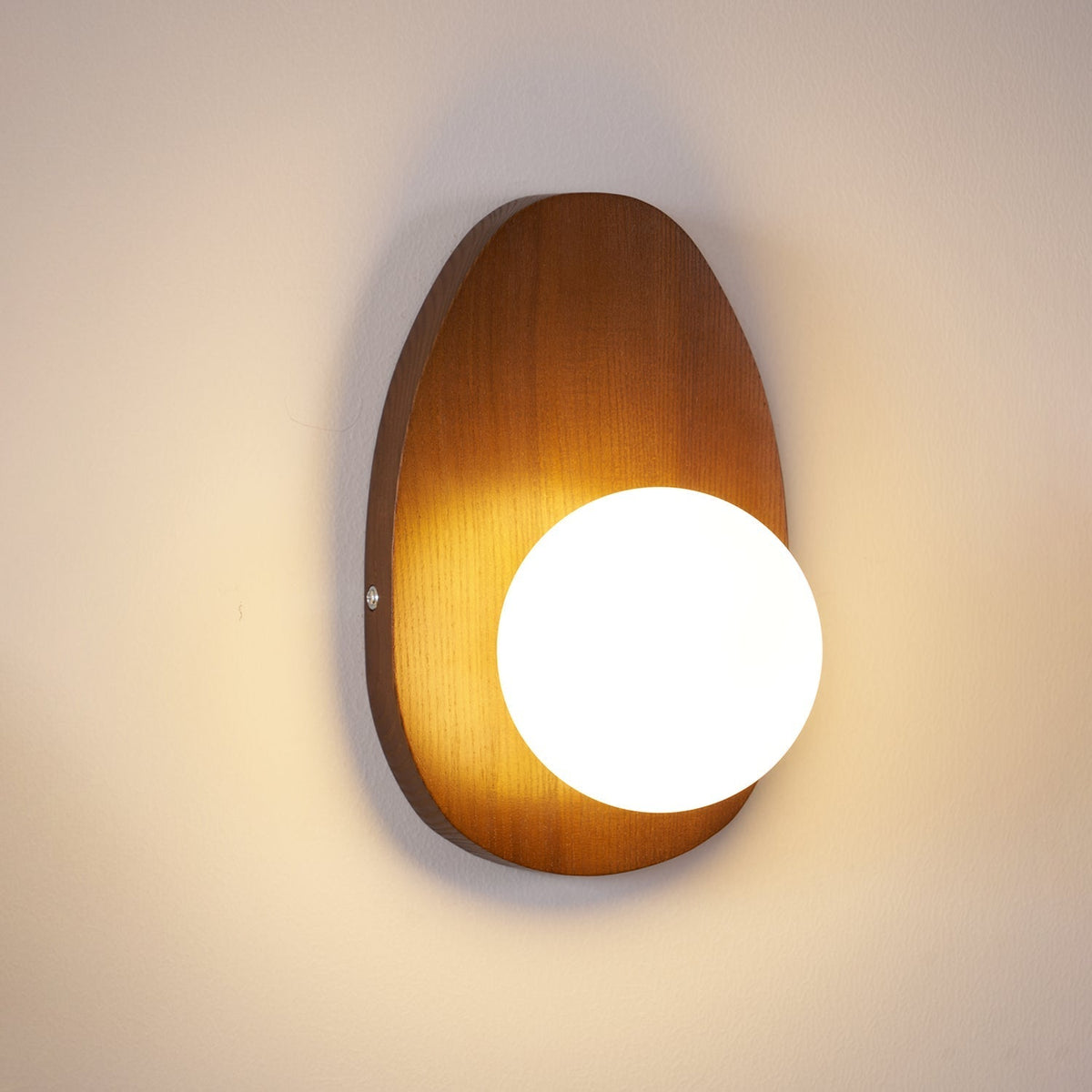 Aldiniella Premium Noordse kunst walnoothout glas wandlamp