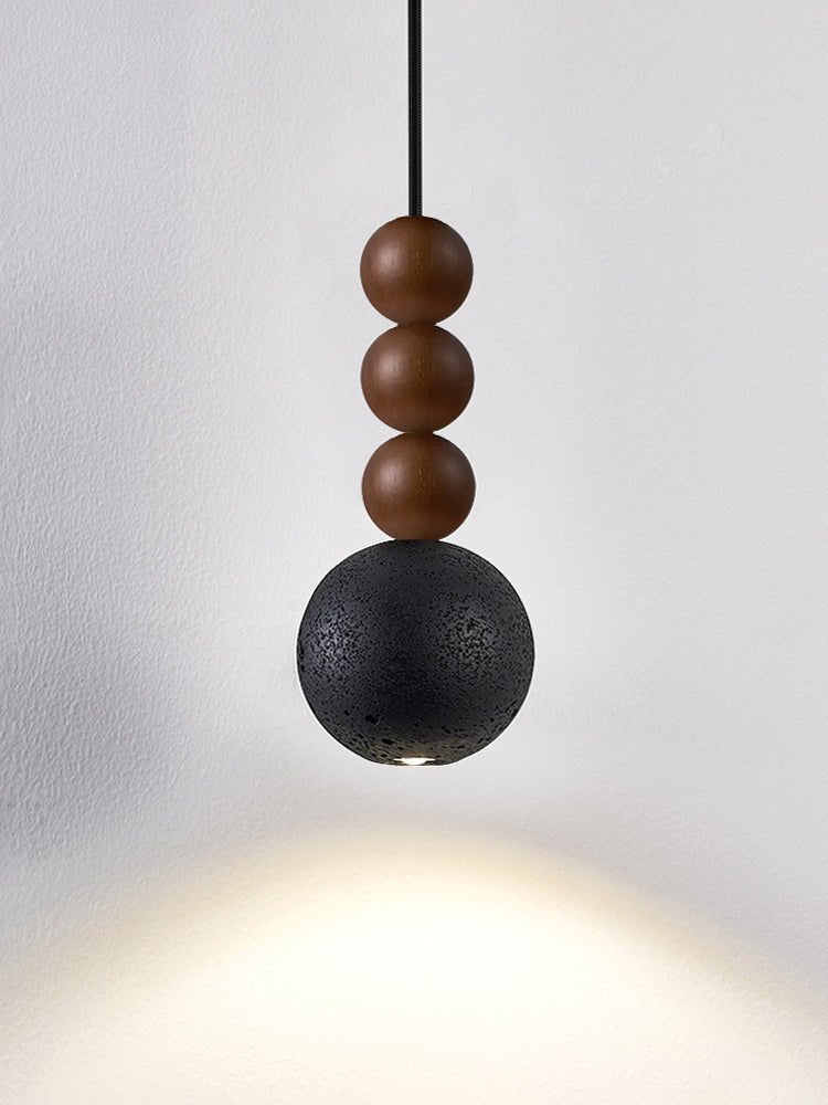 Tizn Zwart travertin Hout Moderne hanglamp