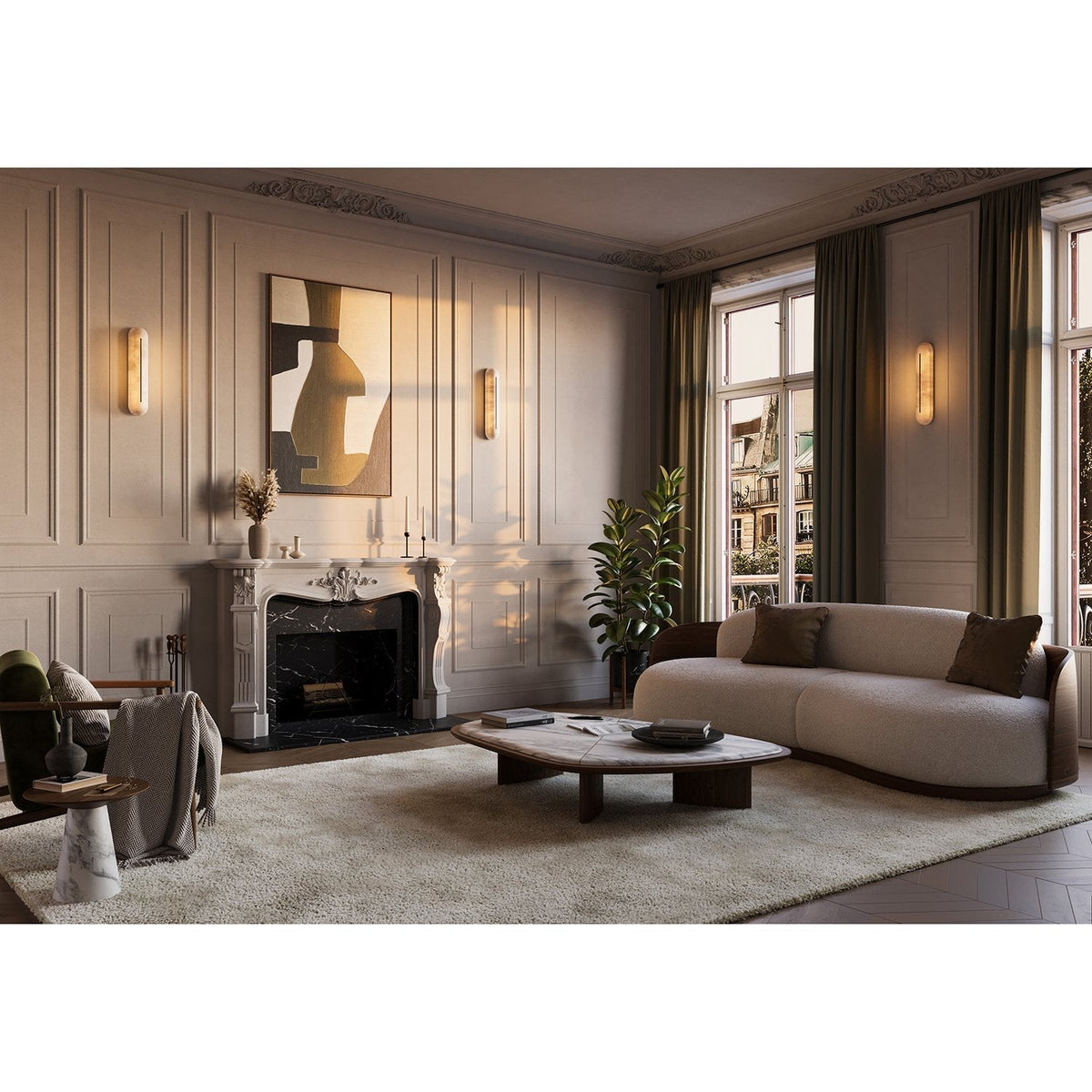Armaryra Oblong albasten wandlamp