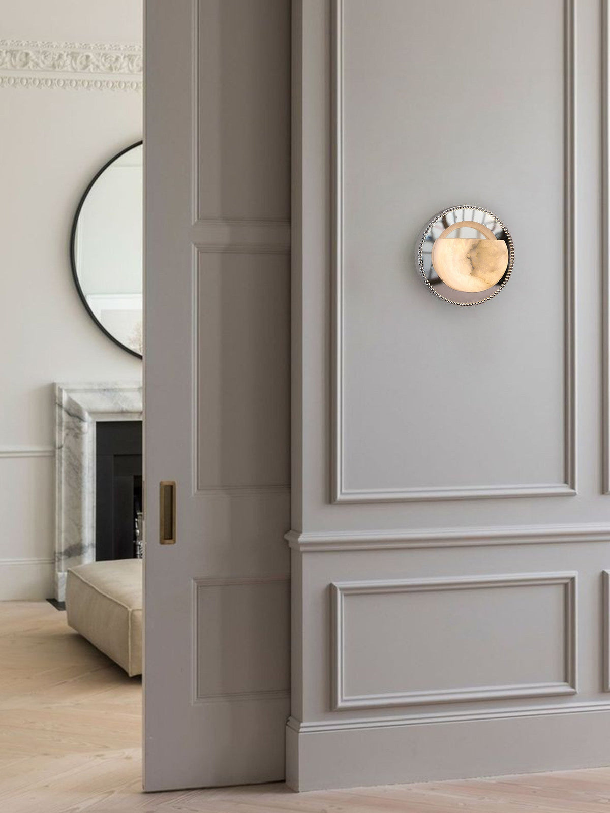 Albarelia Pearl albasten wandlamp