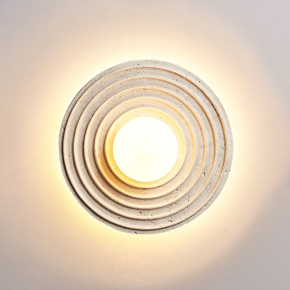Zelirara Concentric travertin wandlamp