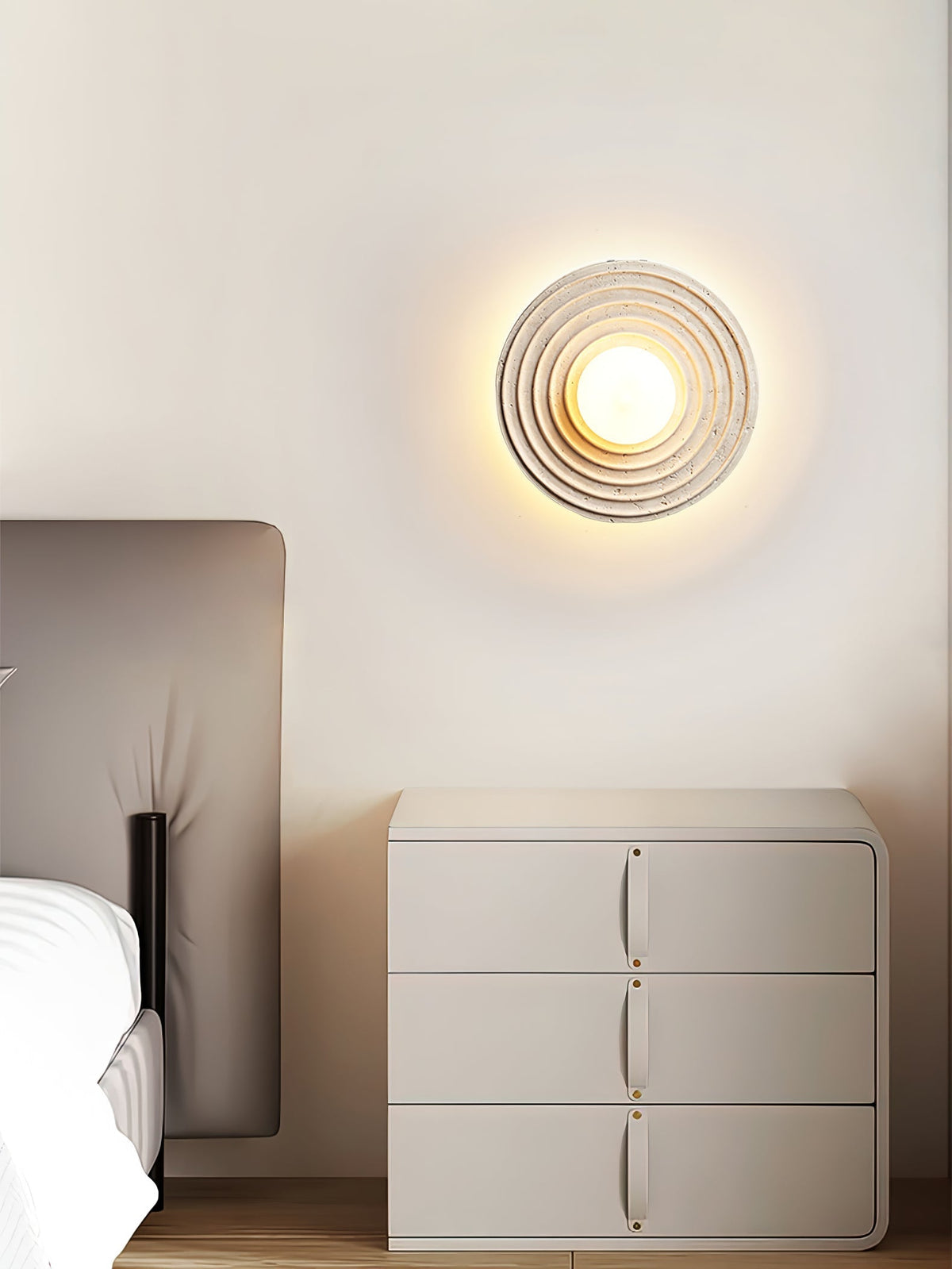 Zelirara Concentric travertin wandlamp