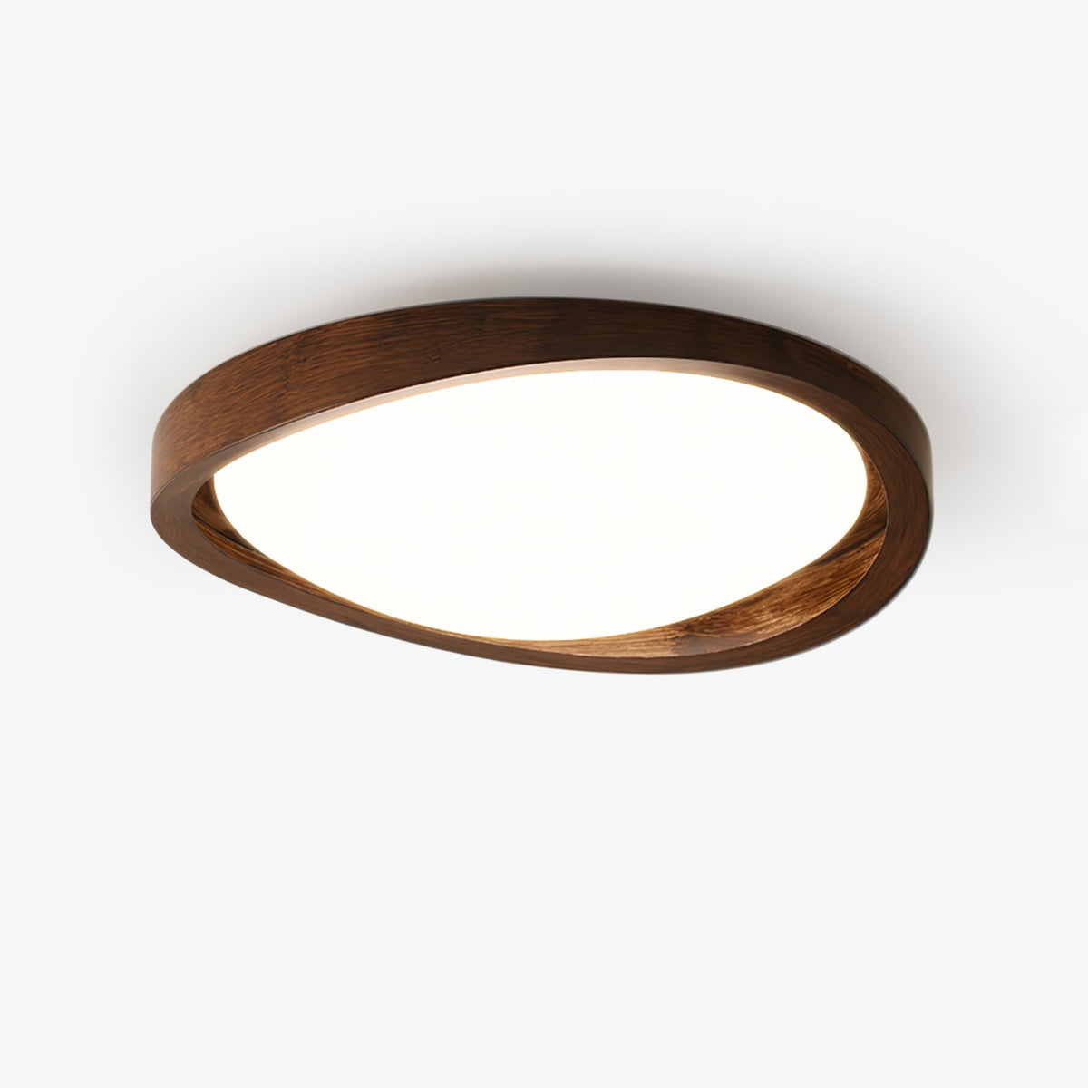 Nalem Plafondlamp Walnoot Gebogen rand Oval Noords
