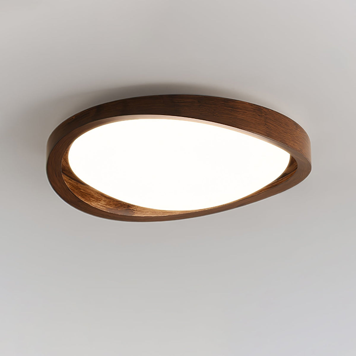 Nalem Plafondlamp Walnoot Gebogen rand Oval Noords