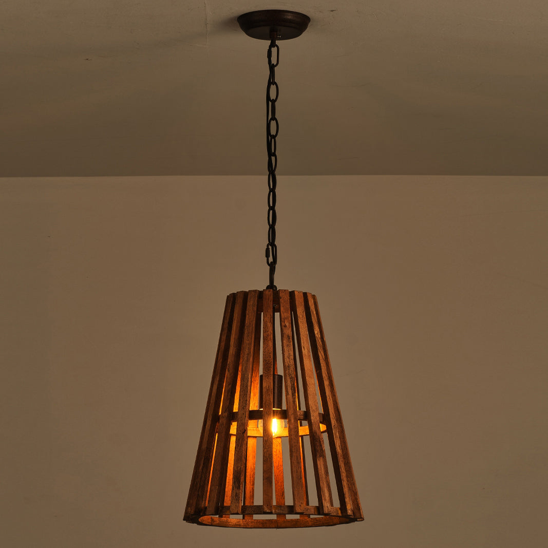 Avsolel houten hanglamp