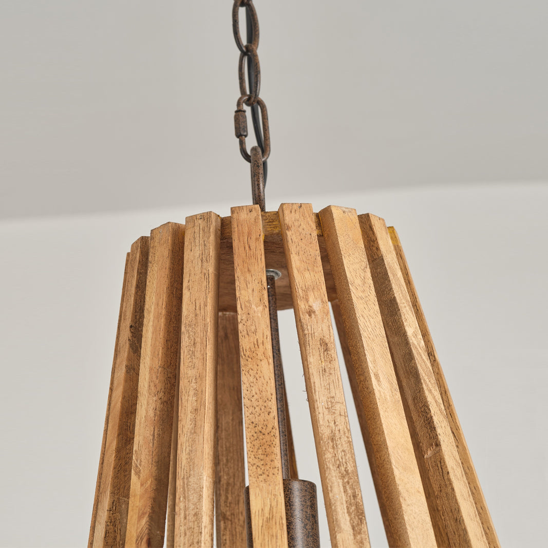 Avsolel houten hanglamp