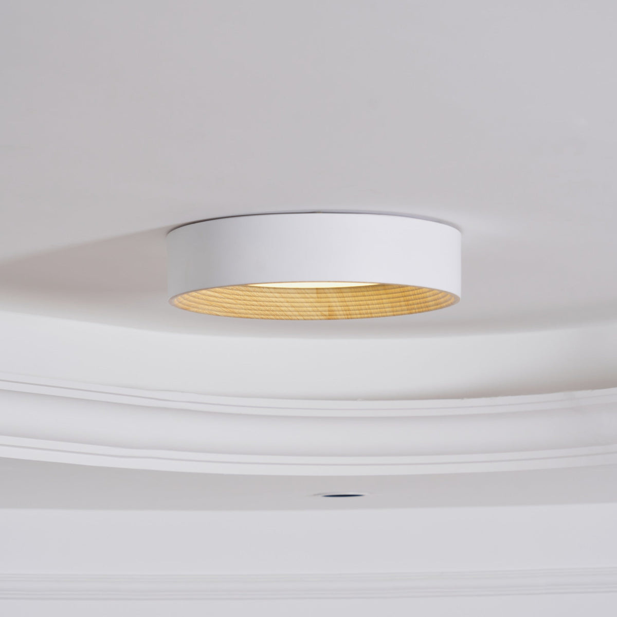 Elvirelle plafondlamp houten ring minimalistisch dimbaar