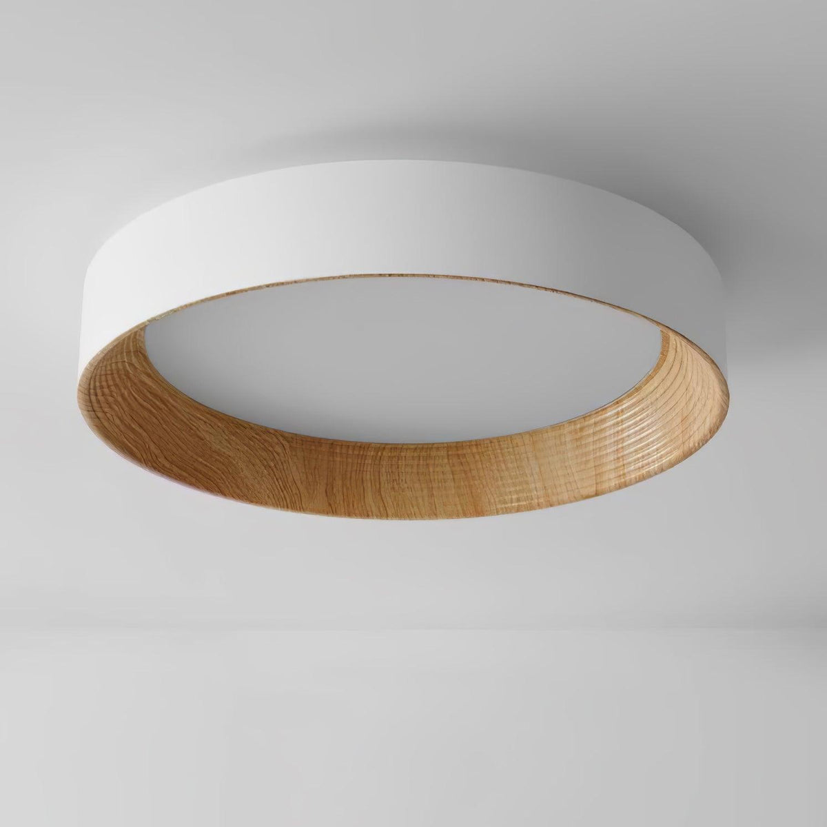 Elvirelle plafondlamp houten ring minimalistisch dimbaar