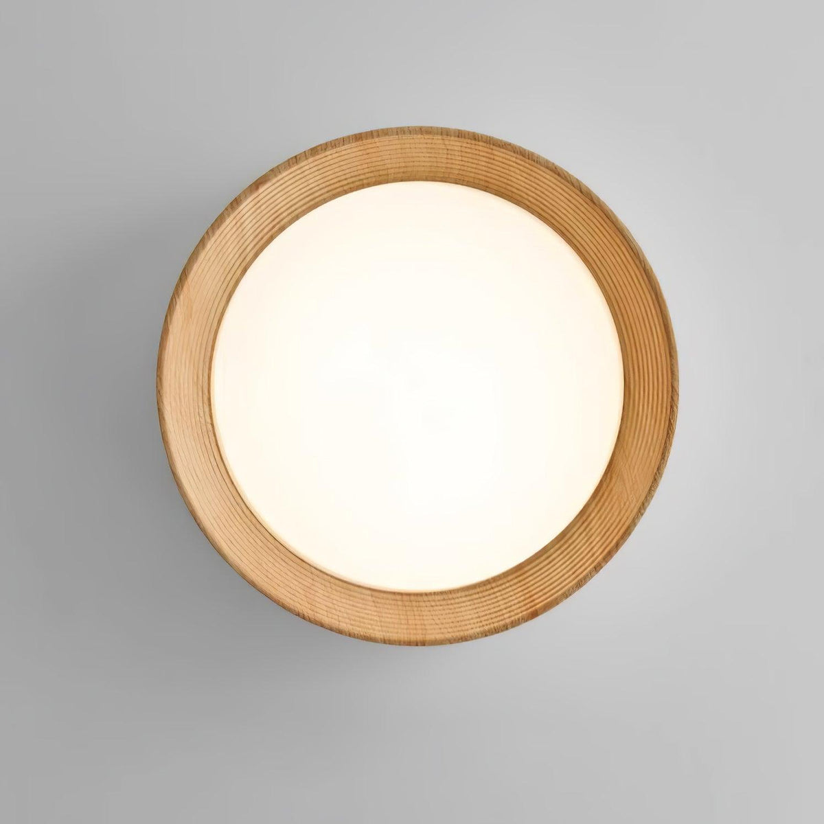 Elvirelle plafondlamp houten ring minimalistisch dimbaar
