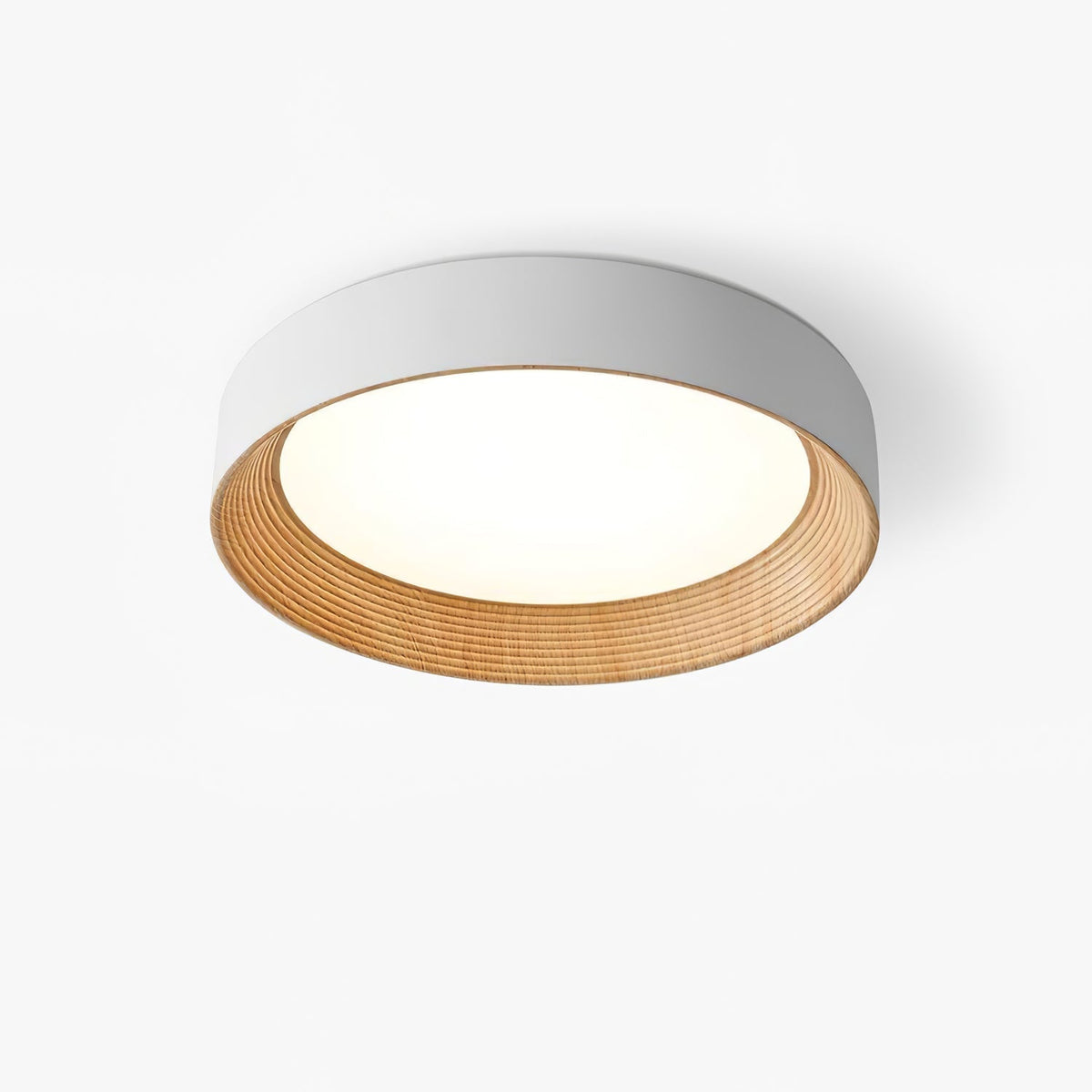 Elvirelle plafondlamp houten ring minimalistisch dimbaar