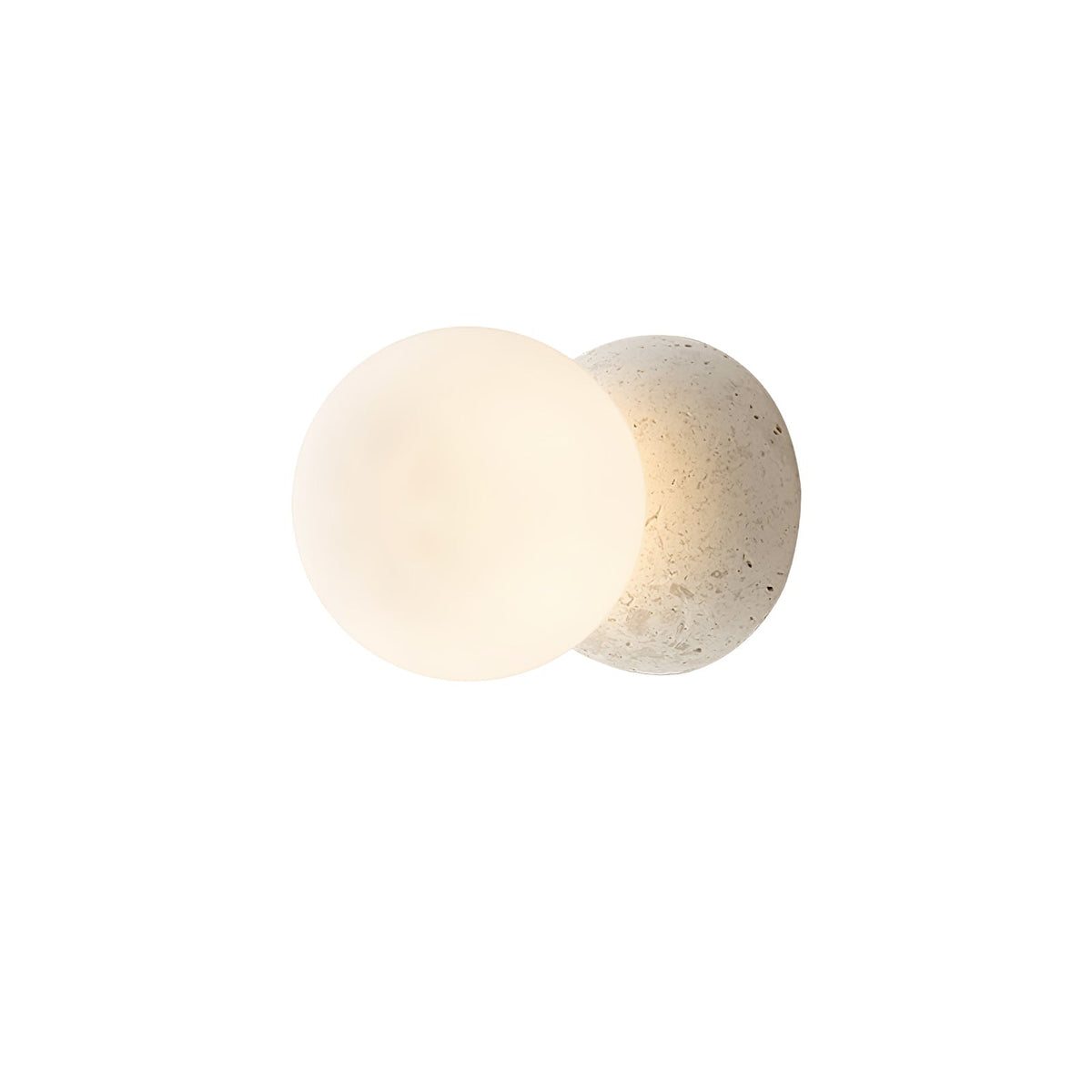 Eirinise wandlamp van beton en melkglas