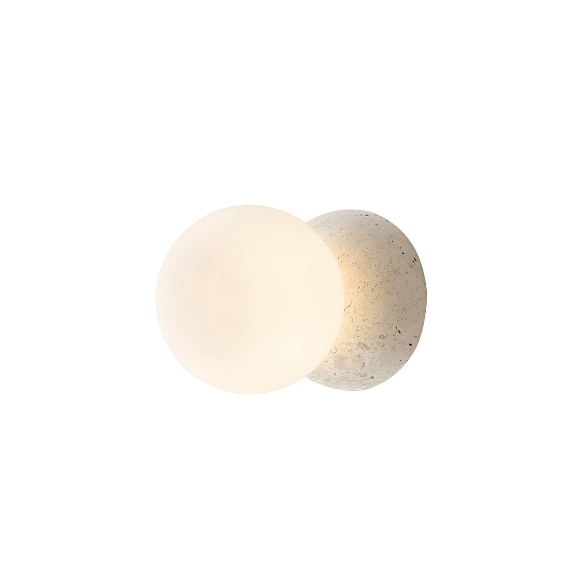 Eirinise wandlamp van beton en melkglas