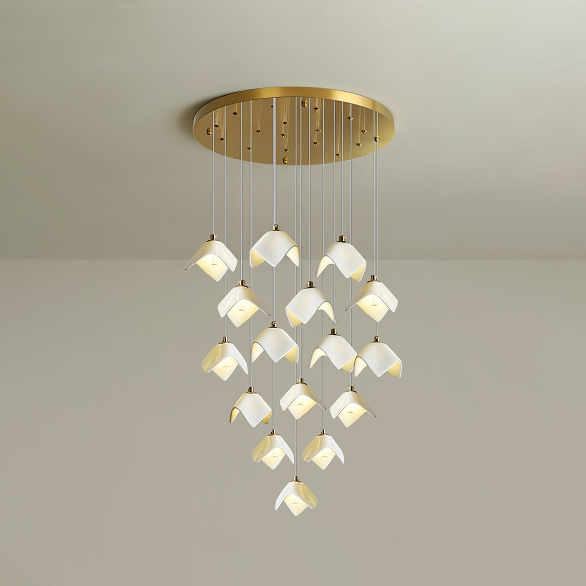 Cithayra Geometrische glas messing kroonluchter