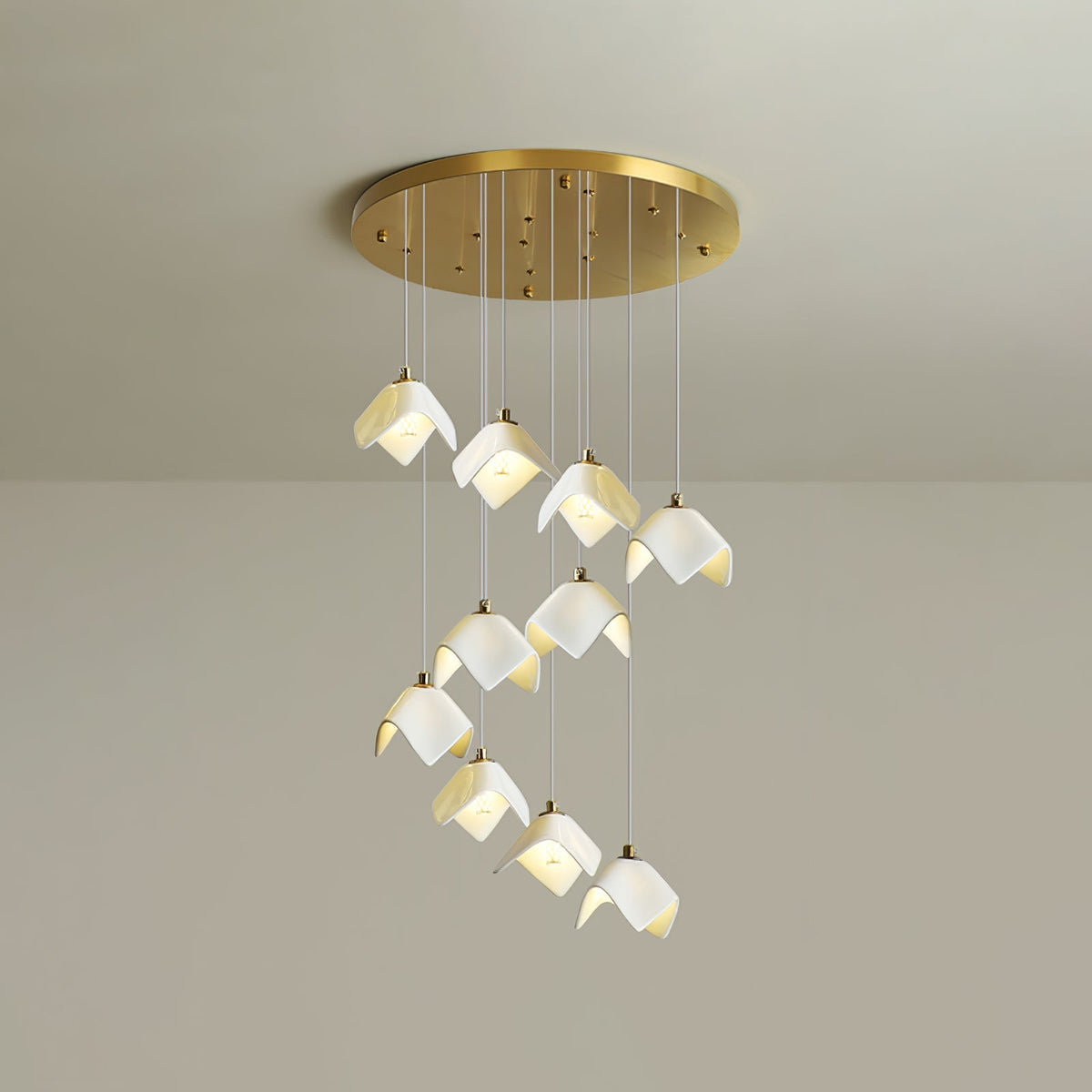 Cithayra Geometrische glas messing kroonluchter