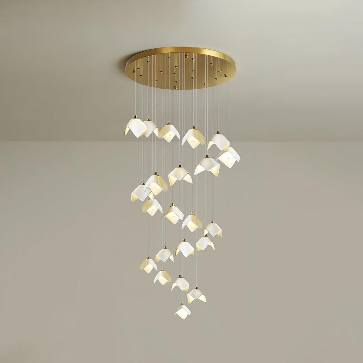 Cithayra Geometrische glas messing kroonluchter