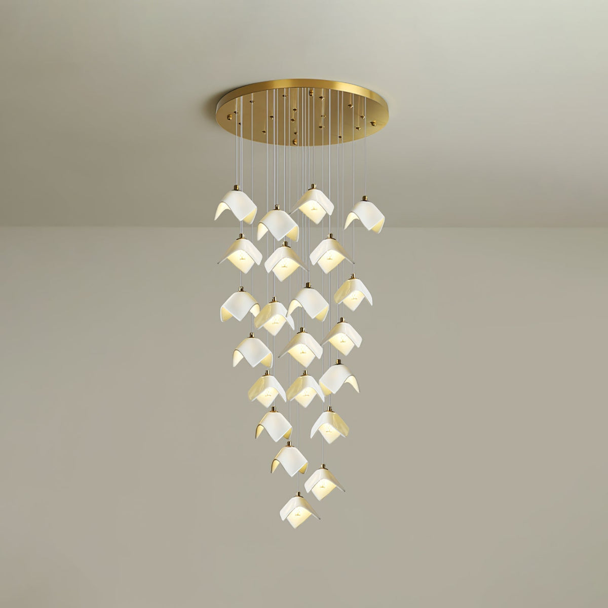 Cithayra Geometrische glas messing kroonluchter