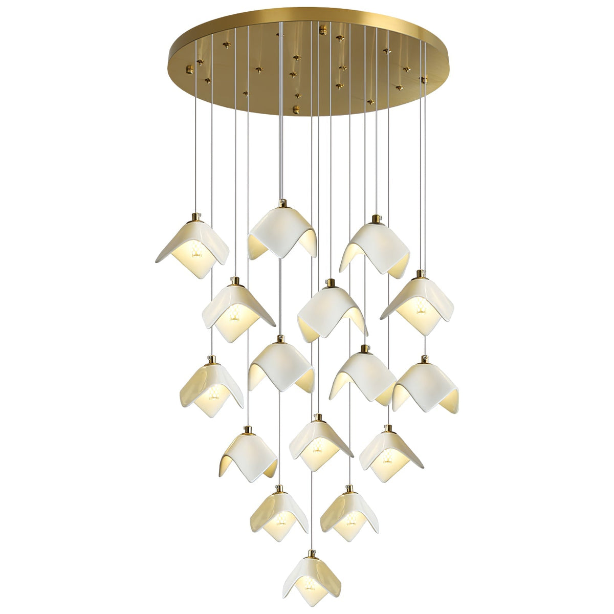 Cithayra Geometrische glas messing kroonluchter