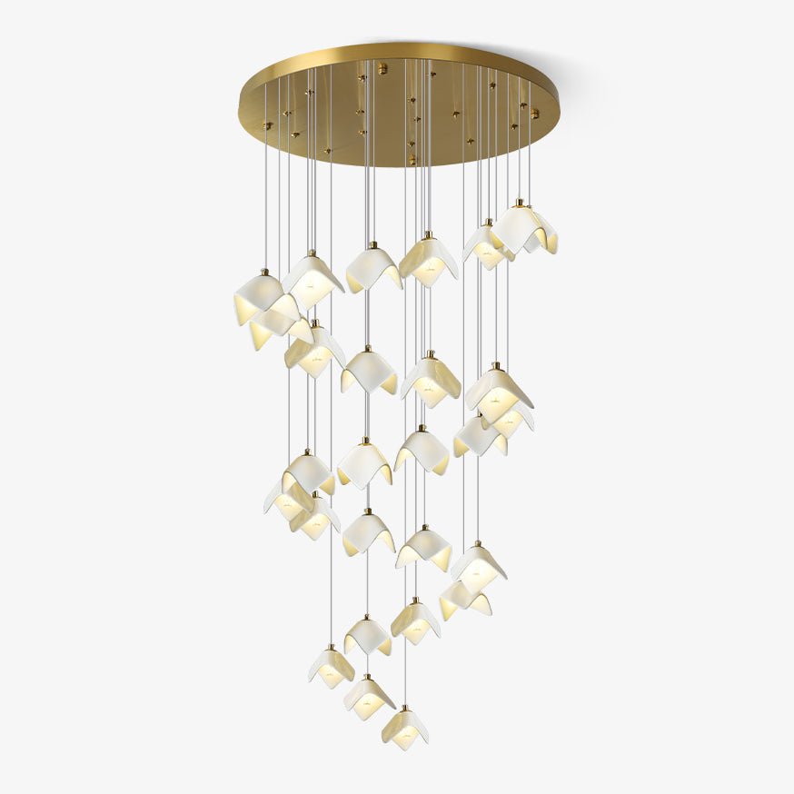 Cithayra Geometrische glas messing kroonluchter