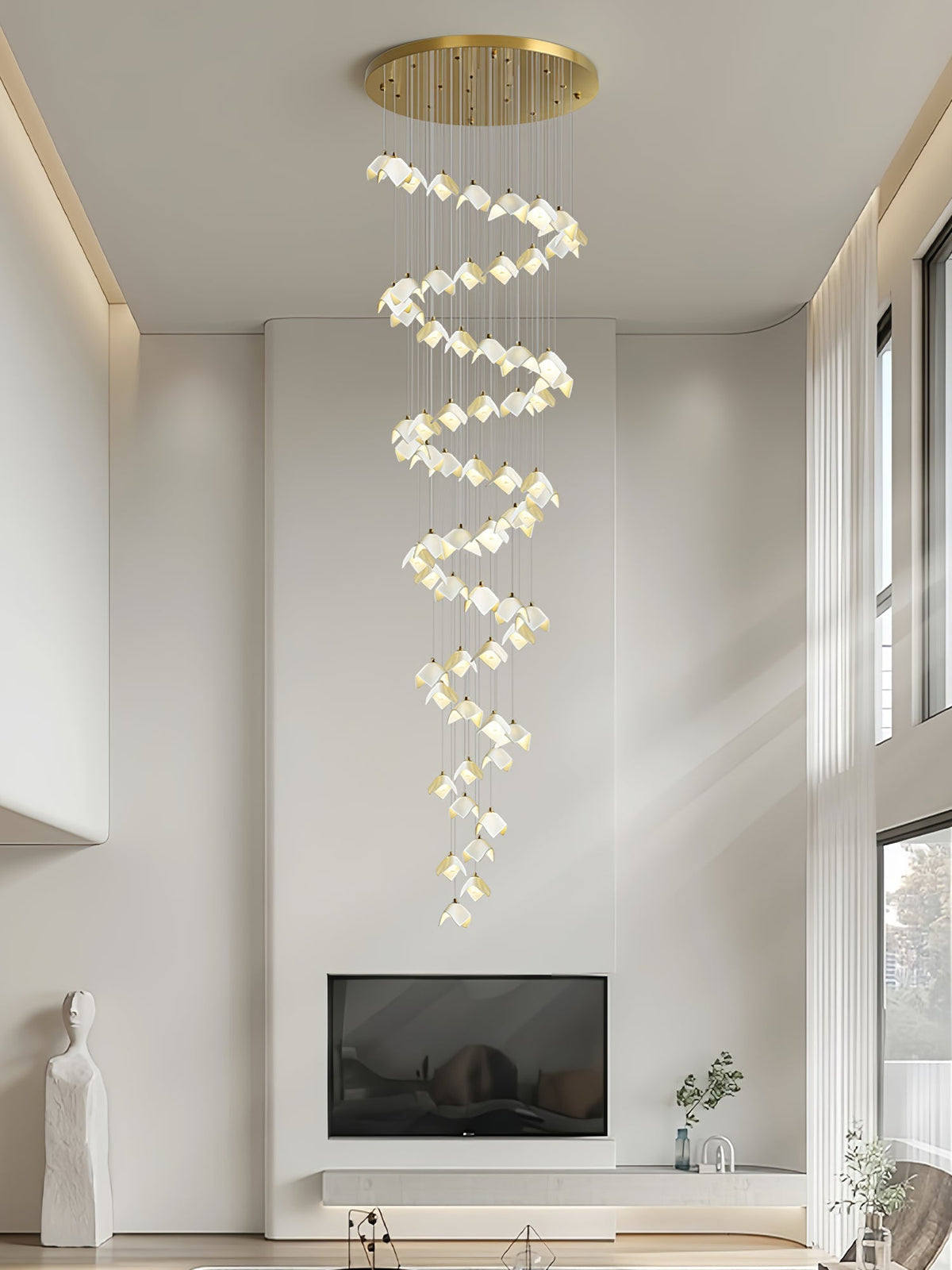 Cithayra Geometrische glas messing kroonluchter