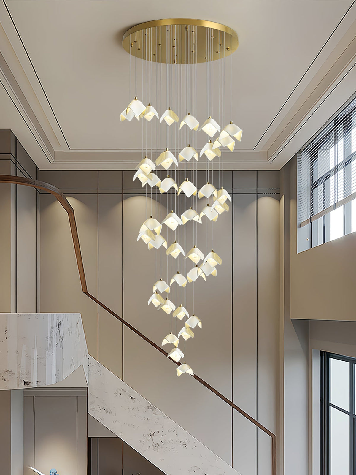 Cithayra Geometrische glas messing kroonluchter