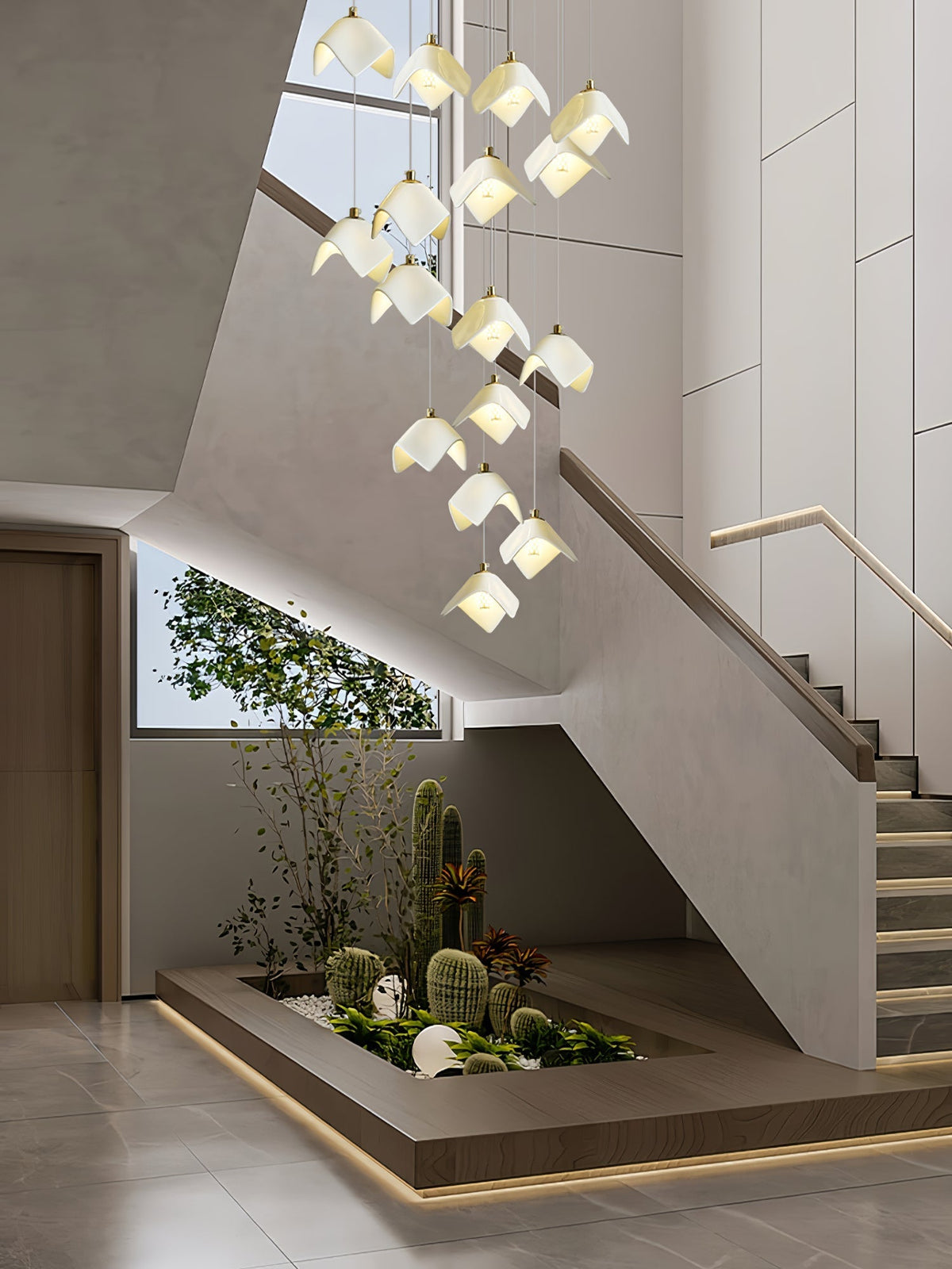 Cithayra Geometrische glas messing kroonluchter