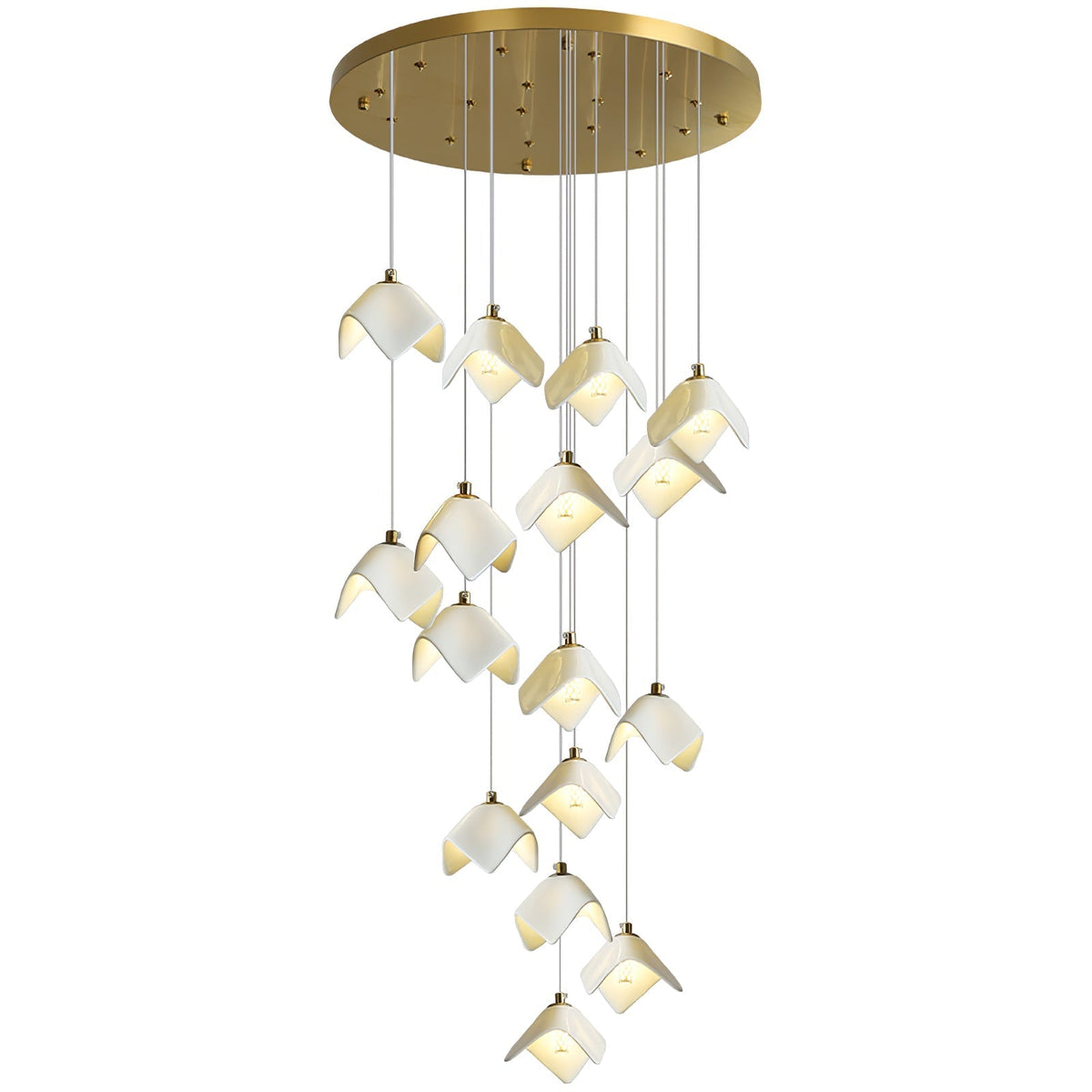 Cithayra Geometrische glas messing kroonluchter