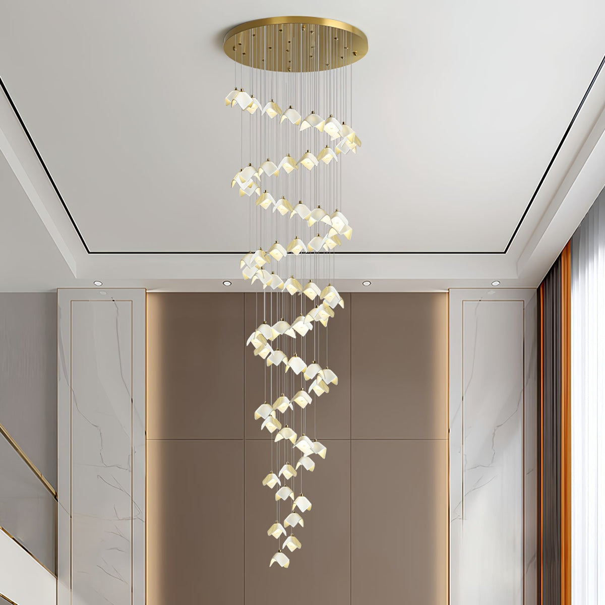 Cithayra Geometrische glas messing kroonluchter