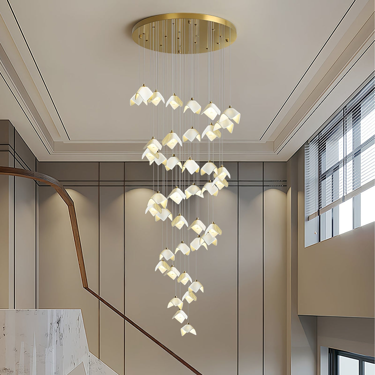 Cithayra Geometrische glas messing kroonluchter