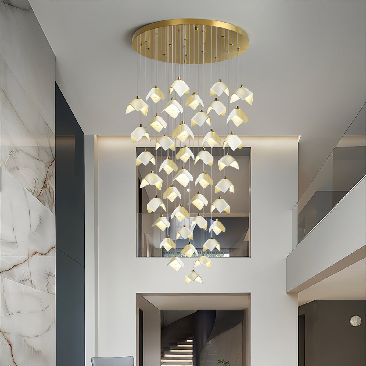 Cithayra Geometrische glas messing kroonluchter